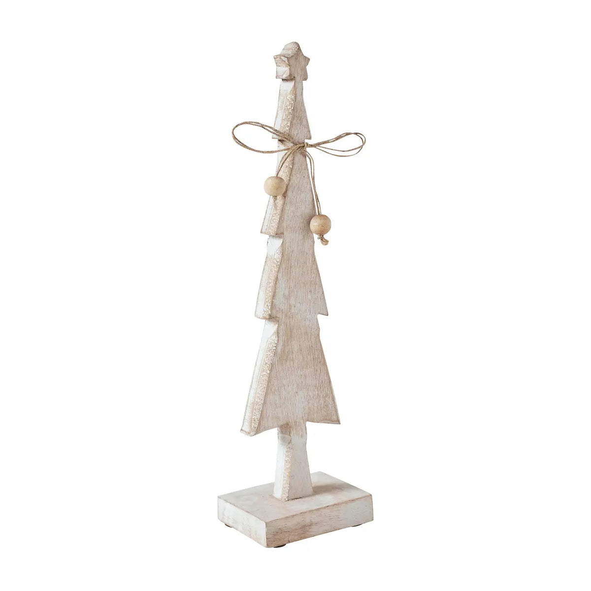 Star Top Christmas Tree Narrow White Wooden Sugar N Milk Co