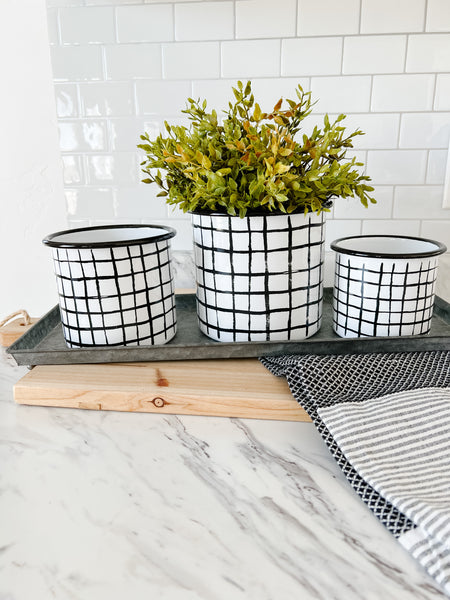 Plaid Containers- Set of Three