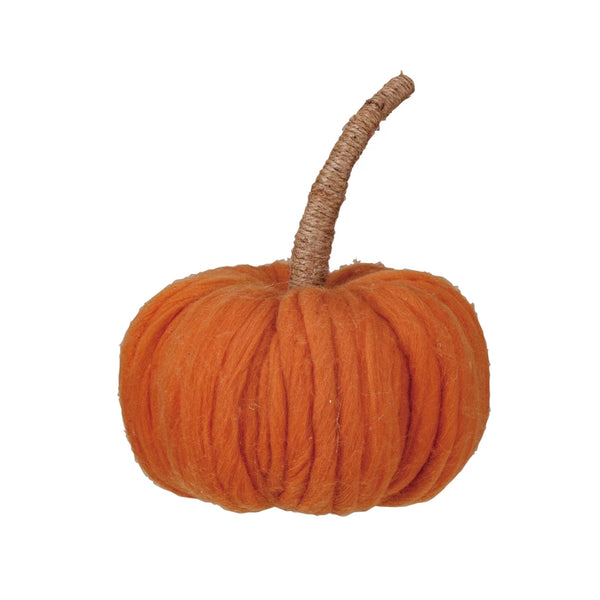 Plump Tall Stem Wool Pumpkin l