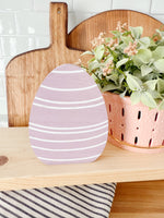 Large Purple Curvy Stripe Egg