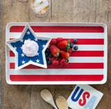 American Flag Stacked Reusable Bamboo Serving Tray Set