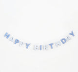 Blue Felt Happy Birthday Banner