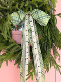 Green Plaid Bow