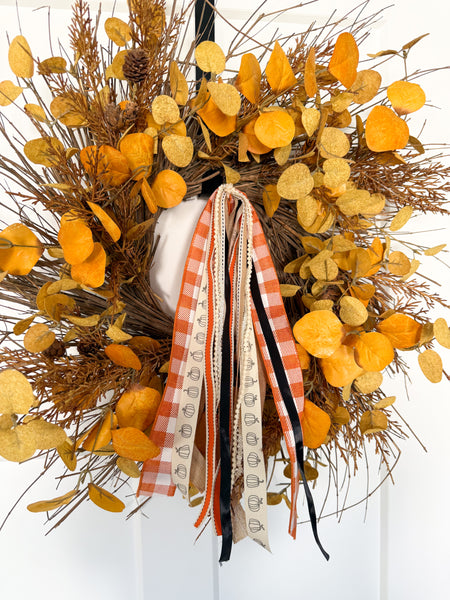 Orange Fall Plaid Ribbon Set