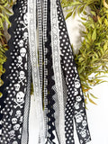 Black + White Skelton Ribbon Set