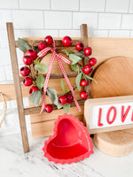 Big Red Berry Mini Wreath/Candle Ring | 8"