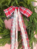 Plaid Bow With Merry Christmas + Tree’s