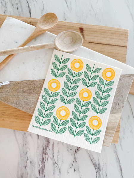 Sunflowers Swedish Dishcloth