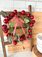 Big Red Berry Mini Wreath/Candle Ring | 8"