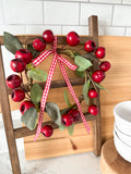 Big Red Berry Mini Wreath/Candle Ring | 8"