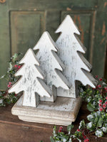 Set Of Three White Trees