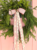 Striped Bow Merry Christmas Ribbon
