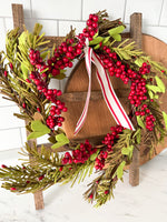 Mix Herb Pines With Berries Wreath