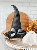 Witches hat, black & white polka dot