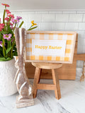 Yellow Gingham Happy Easter