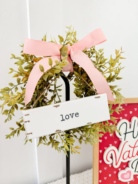 Wreath + Love Sign