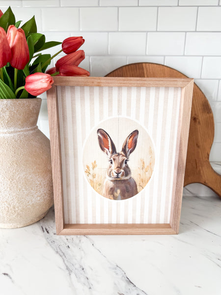 Bunny Art With Tan Stripes