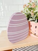 Large Purple Curvy Stripe Egg