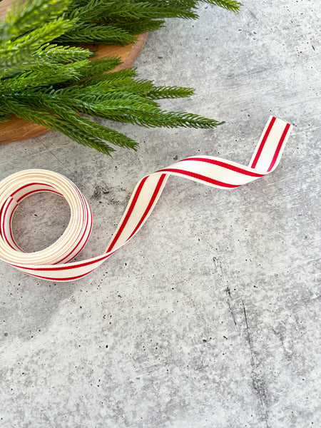 Red Striped Ribbon - 7/8"