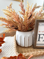 14" Wheat & Burgundy Prickly Pine Bush w/ Cones