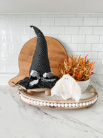 Witches hat, black & white polka dot