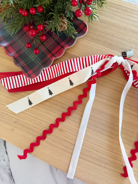 Red With Trees Mini Ribbon Set