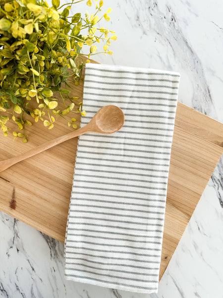Grey Stripe Tea Towel