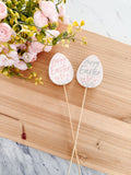 Happy Easter Egg Pick Set Of Two