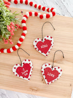 Red And White Hearts- Set Of Three
