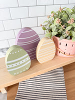 Large Purple Curvy Stripe Egg