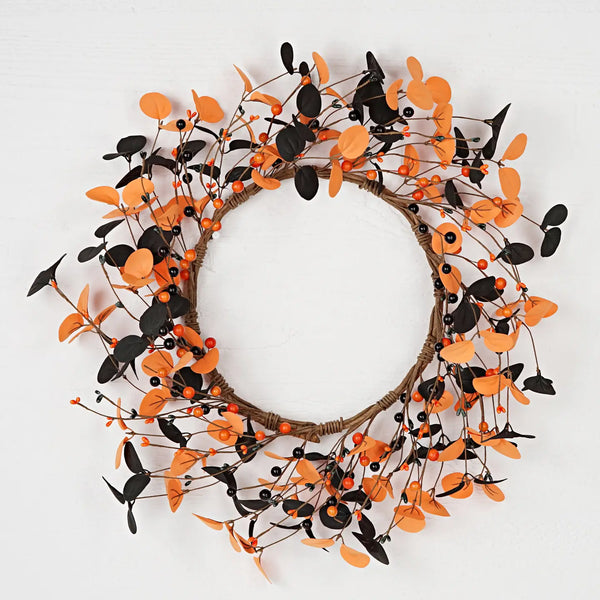Black & Orange Wreath 21”