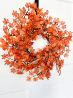 18" Maple Leaves Wreath with Berries