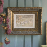 Geese Pond Framed Antique Art