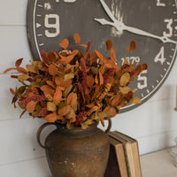 18" Orange & Green Oak Leaf & Berries Pick