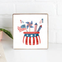 Uncle Sam's Hat Decorative Wooden Block