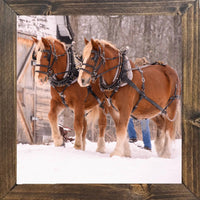 Horse & Sleigh Christmas Framed Art
