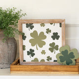 Reversible Valentine & St. Patrick's Clover Wood Frame Sign