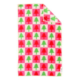 Pink Red & Green Tree Microfiber Towel