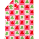 Pink Red & Green Tree Microfiber Towel