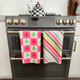 Pink Red & Green Tree Microfiber Towel