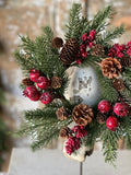 Cranberry Pine Candle Ring