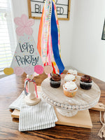 Rustic Beaded Cake Stand