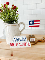 America The Beautiful + Flag On Stand Bundle