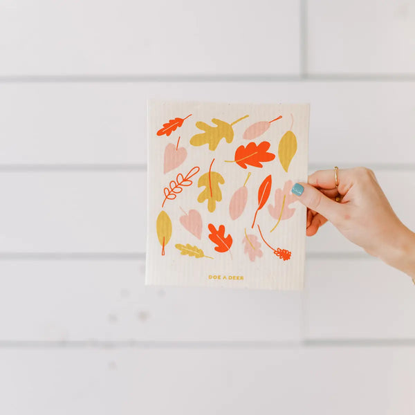 Fall Leaves Swedish Dishtowel