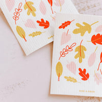 Fall Leaves Swedish Dishtowel