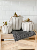 Grey & White Striped Pumpkin