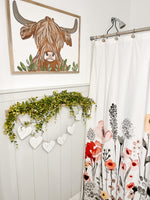 White Tin Heart Garland