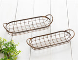 Wire Oblong Trays, Cooper - Set Of Two