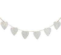 White Tin Heart Garland