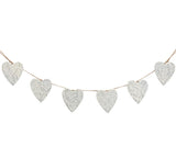 White Tin Heart Garland